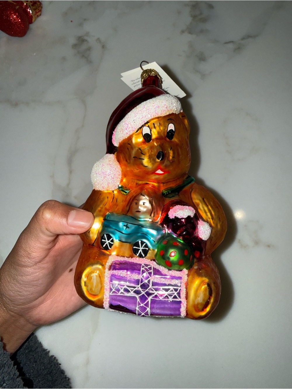 Vintage 1996 Christopher Radko Golden Bear Glass Ornament